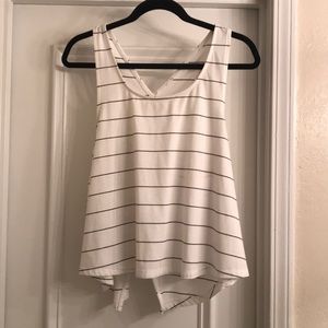 Black and white striped crop top, size M